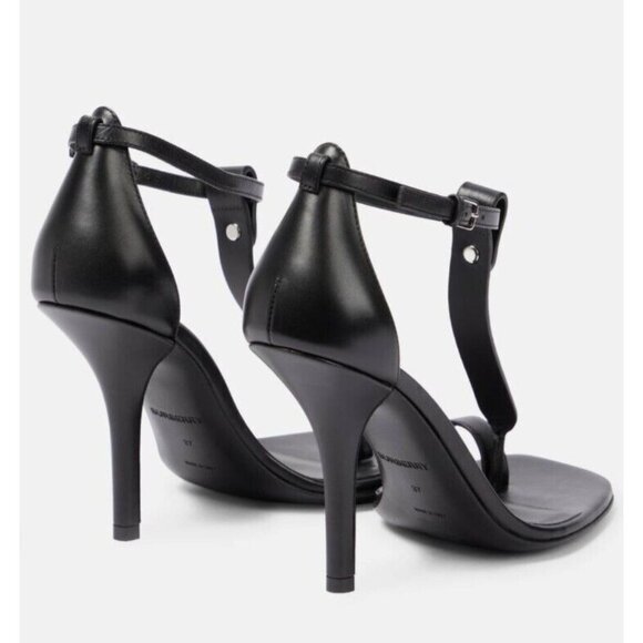 Authentic Burberry Women Black STEFANIE Toe-Ring Leather Stiletto Sandals  US 7 - Picture 5 of 16